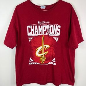 Cleveland Cavs Cavaliers Tshirt NBA Basketball Red 2016 Finals Adult Sz Lrg
